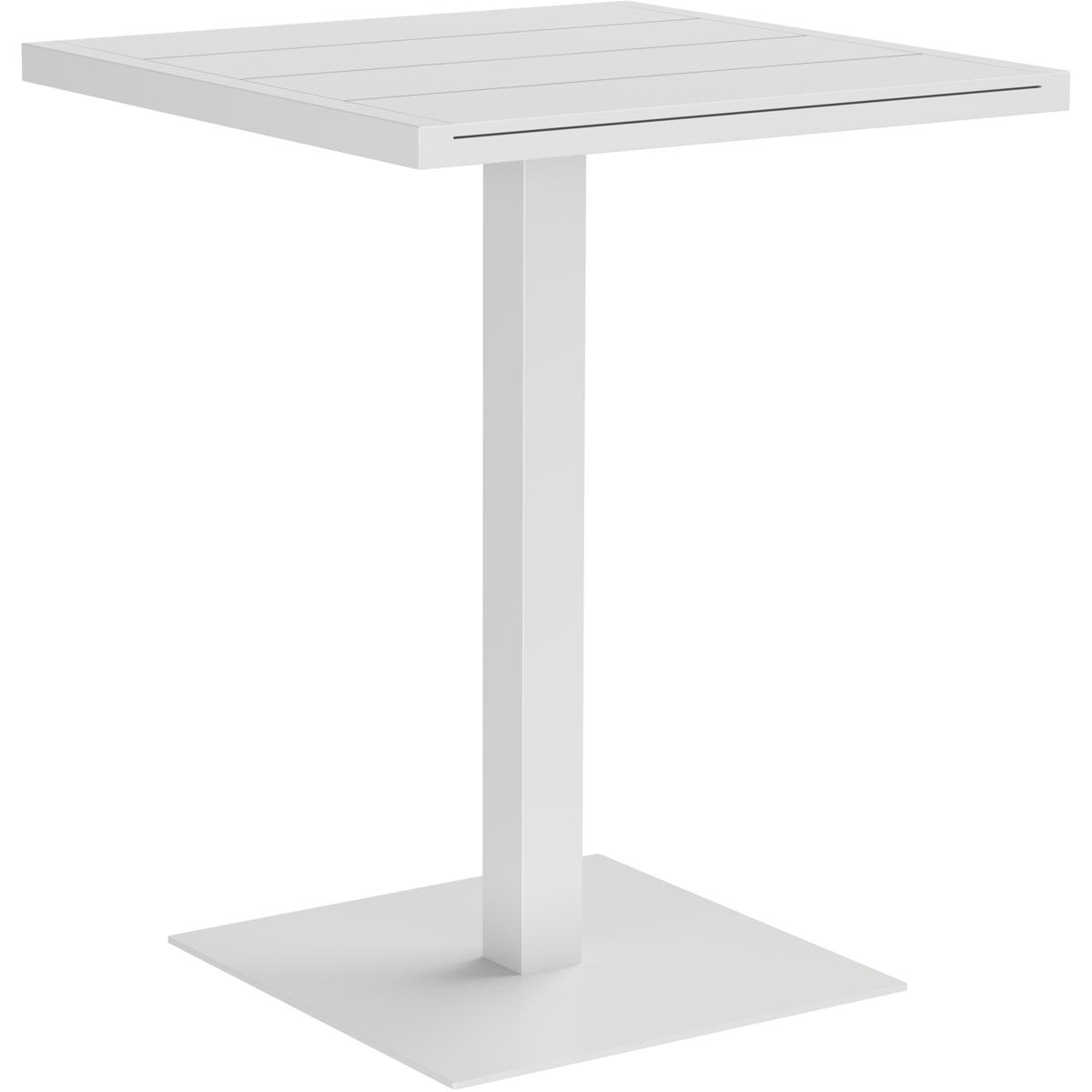 Zimce Industrial Loft White Aluminum Square Outdoor Bar Table - 32"W